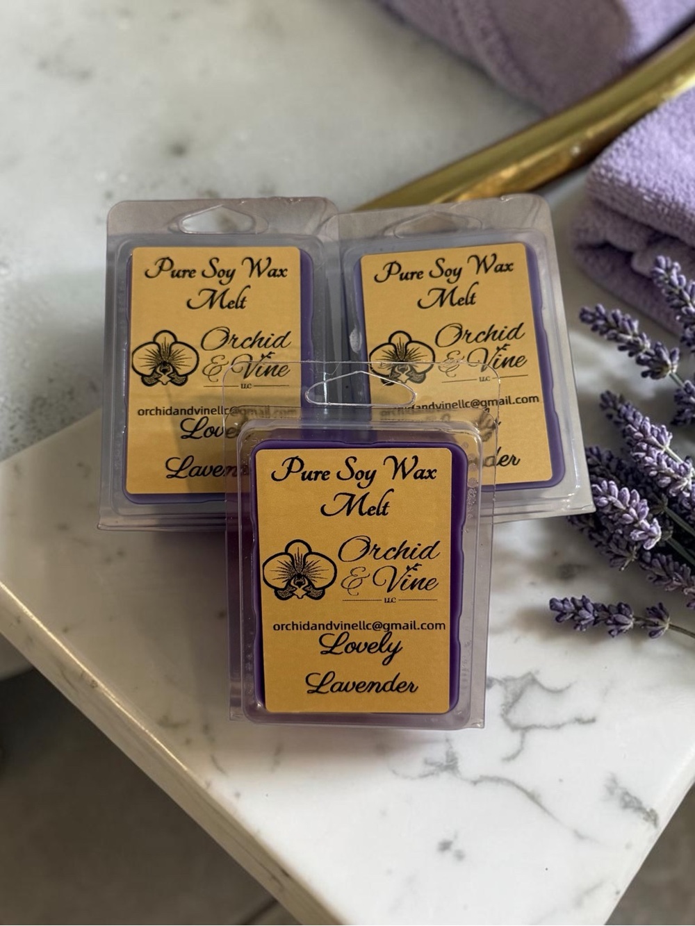 Orchid & Vine Lovely Lavender Pure Soy Wax Melts - Purple